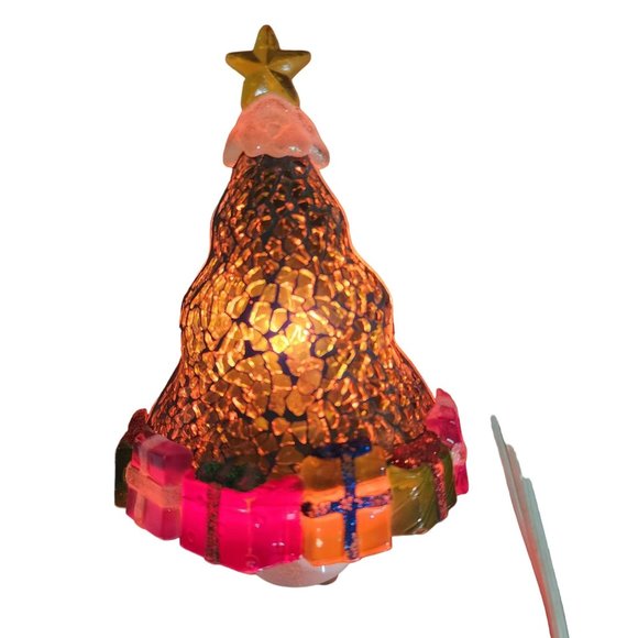 Christmas Tree with Packages Light up Plug in Night Light 5.5" Mosaic JC Penny - Picture 3 of 5